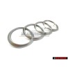 Original Audi Rings Engine Cover Badge Emblem Silver - 022103940