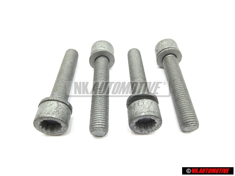 4x Original VW Rear Caliper Carrier Socket Head Bolt - N 91168901