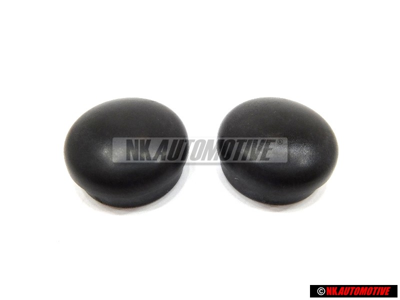 2x Original VW Wiper Arm Nut Cover Cap Satin Black - 1J0955205A 9B9