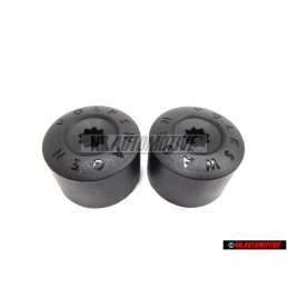 2x Original VW Cap - Wheel Bolt Satin Black - 3C0601173 9B9