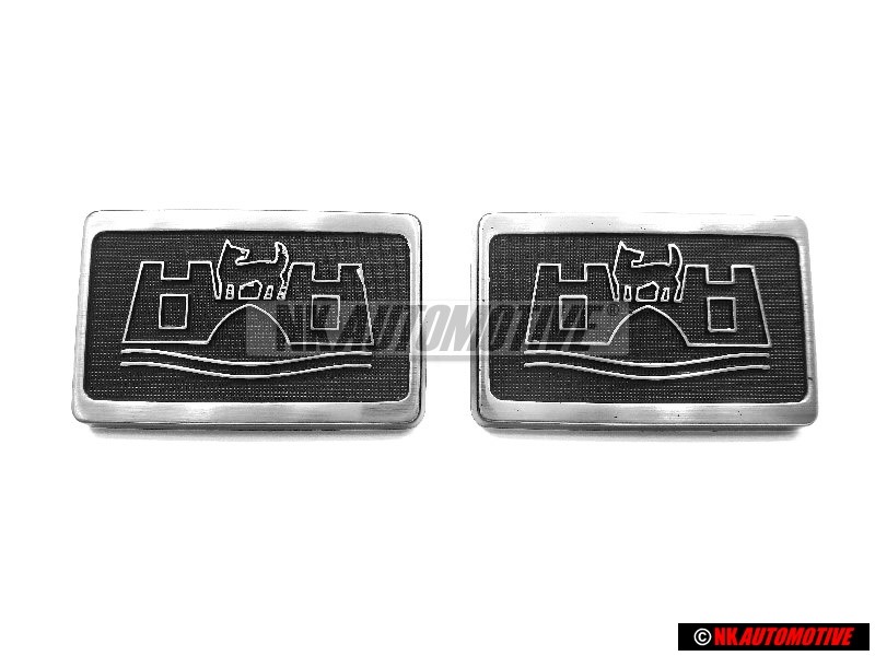 2x Original VW Wolsburg Front Wing Side Repeater Badge Emblem - 165853688A G