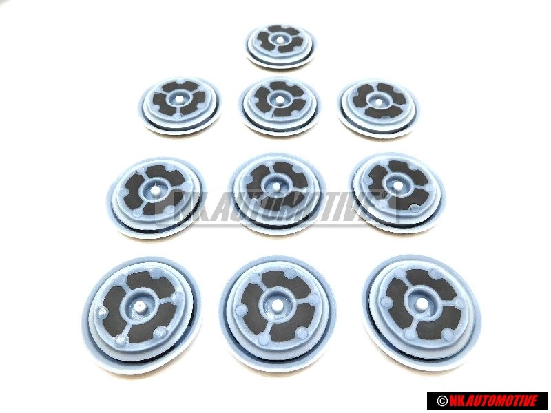 10x Original VW Floor Pan Underbody Rubber Plug Grommet Bung 40mm - 1K0899185