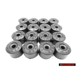16x Original VW Wheel Bolt Lug Nut Cover Cap - 1K0601173 9B9