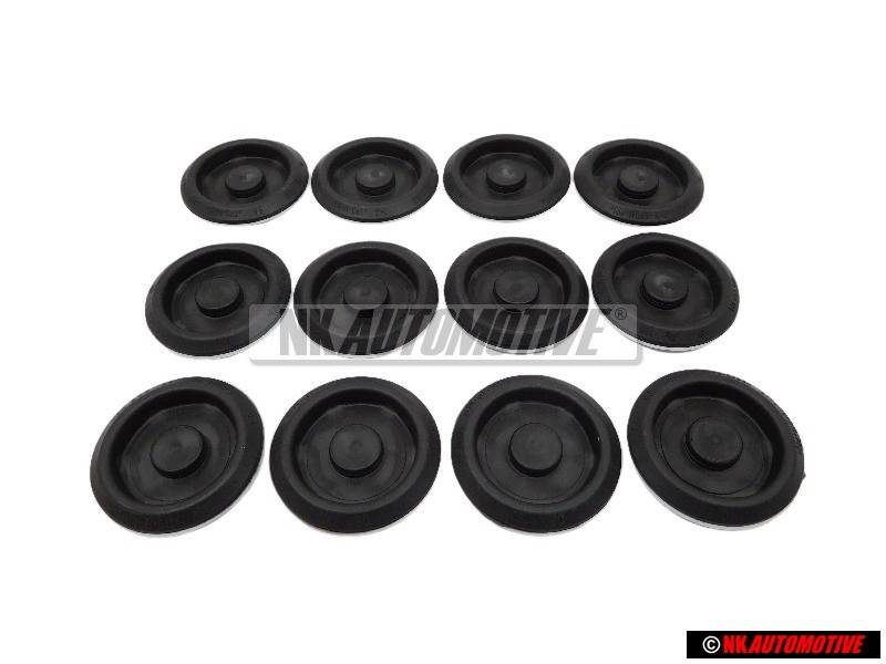 12x Original VW Floor Pan Underbody Rubber Plug Grommet Bung 40mm - 1K0899185