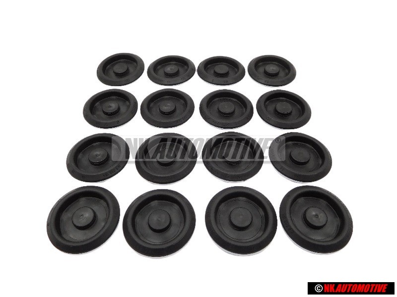 16x Original VW Floor Pan Underbody Rubber Plug Grommet Bung 40mm - 1K0899185