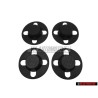 4x Original VW Steel Wheel Rim Centre Plastic Cap Cover Black - 871601171