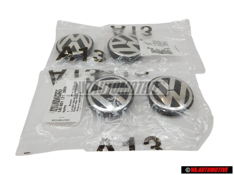 4x Original VW Alloy Wheel Centre Cap - 1J0601171 XRW