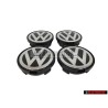 4x Original VW Alloy Wheel Centre Cap Black Chrome - 7D0601165 BXF