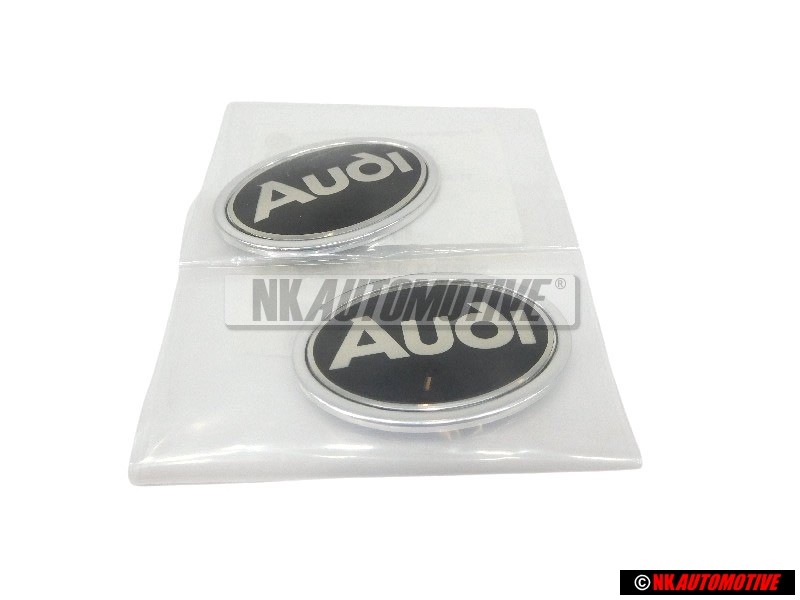 2x Original Audi Side Badge Emblem Black Chrome - 895853621A 01C