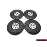 4x Original VW Hub Cap Satin Black High Chrome - 7H0601151B RVB
