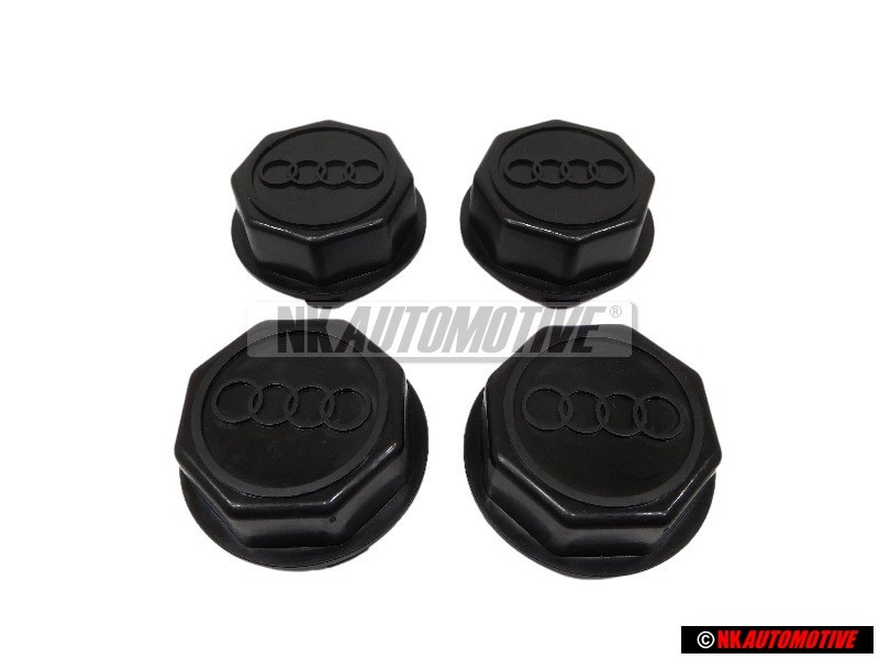 4x Original Audi Hub Cap Satin Black - 841601165 01C