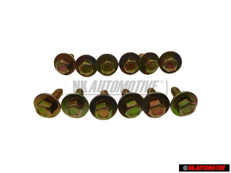 12x Original VW Hexagon Head Self Tap Bolt 6.5x21.5 - 311821143