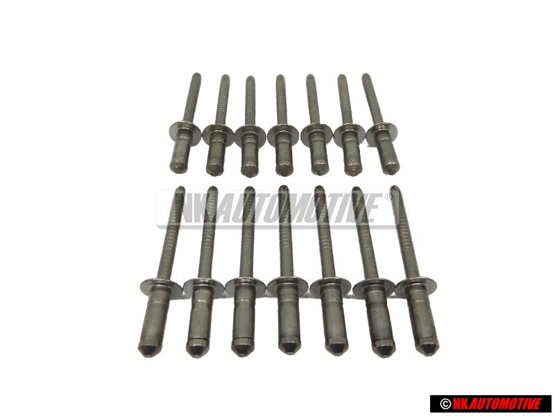 14x Original VW Pop Rivet 4.8x11 - N 90478601