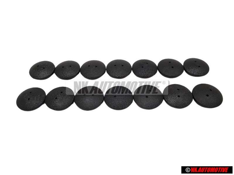 14x Original VW Carpet Flooring Press Stud Satin Black - N 9009360101C