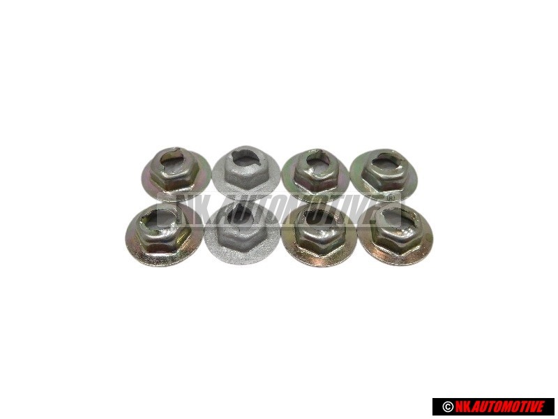 8x Original VW Rear Heat Shield Nut, Thread Cutting - N 0386011