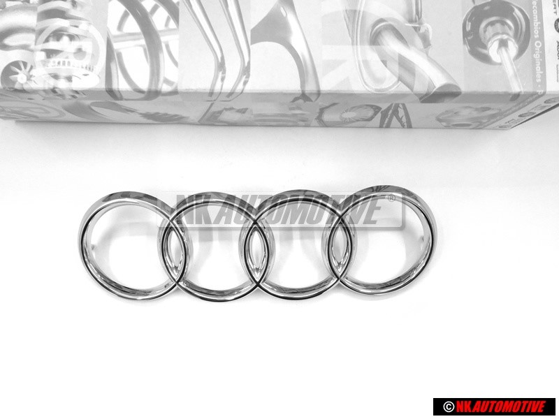 Original Audi Rings Front Grill Badge Emblem Chrome - 431853605A