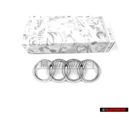 Original Audi Rings Front Grill Badge Emblem Chrome - 447853605