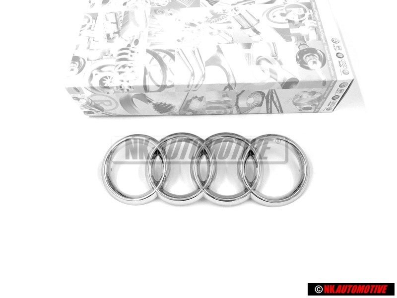 Original Audi Rings Front Grill Badge Emblem Chrome - 447853605