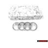 Original Audi Rings Front Grill Badge Emblem Chrome - 447853605