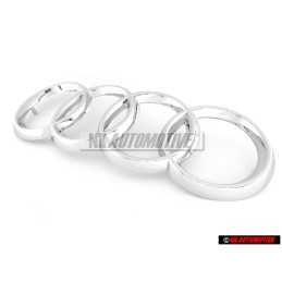 Original Audi Rings Front Grill Badge Emblem Chrome - 447853605