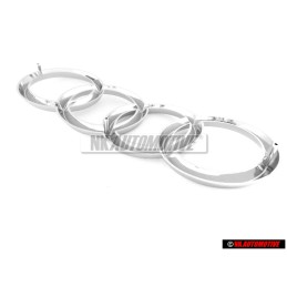 Original Audi Rings Front Grill Badge Emblem Chrome - 447853605