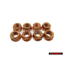 8x Original VW Hexagon Collar Nut Self-Locking - N 90200201