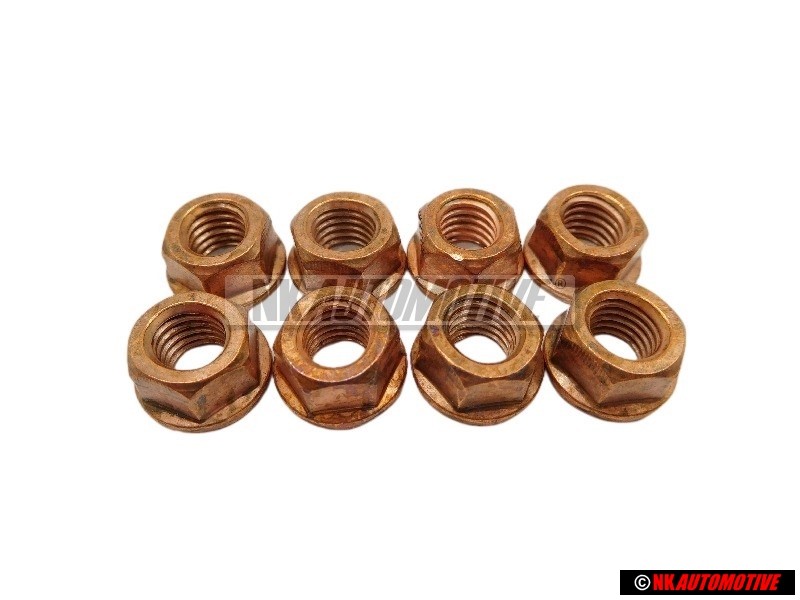 8x Original VW Hexagon Collar Nut Self-Locking - N 90200201
