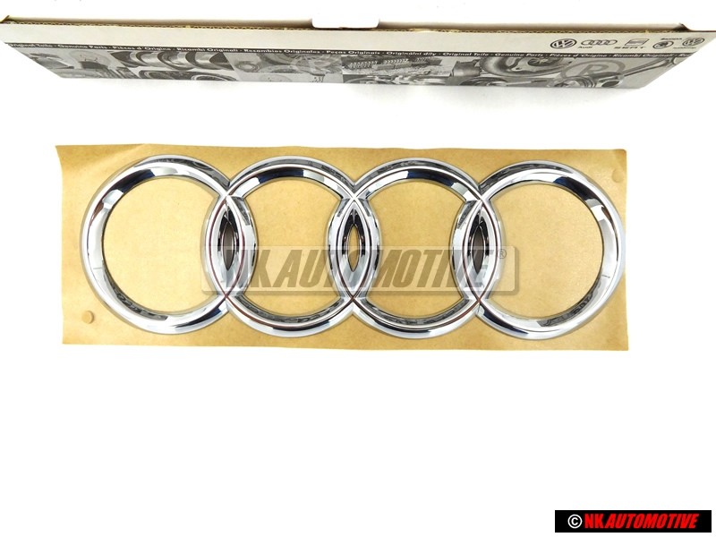 Original Audi Rings Rear Boot Badge Emblem Chrome - 4D0853742A 2ZZ