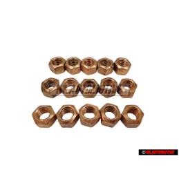 15x Original VW Hexagon Nut Self Locking - N 90085001