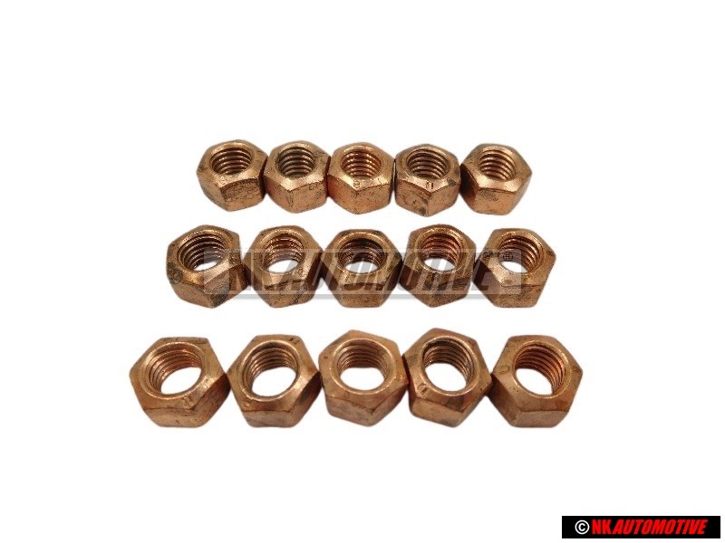 15x Original VW Hexagon Nut Self Locking - N 90085001