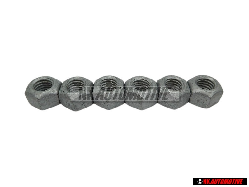 6x Original VW Hexagon Nut, Self-Locking - N 10209005