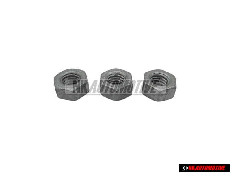 3x Original VW Hexagon Nut M6 - N 01100636