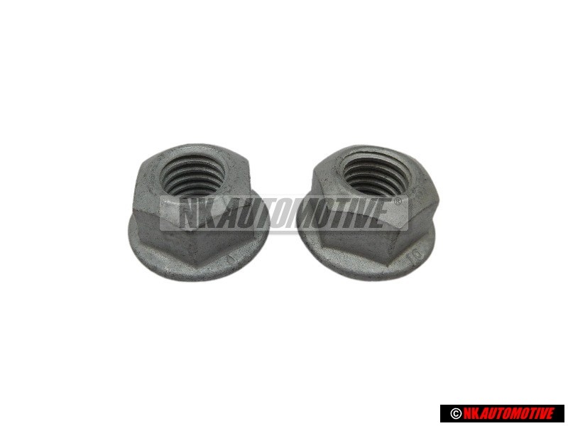 2x Original VW Front Suspension Hexagon Collar Nut M10 - N 10286110