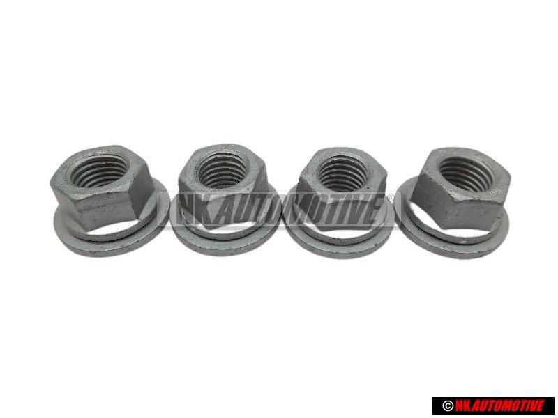 4x Original VW Hexagon Collar Nut Self-Locking - N 90323704