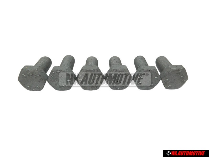 6x Original VW Hexagon Bolt M6x15 - N 01021527