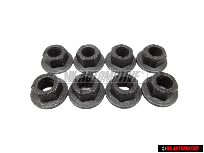 8x Original VW Hexagon Collar Nut - N 90175205