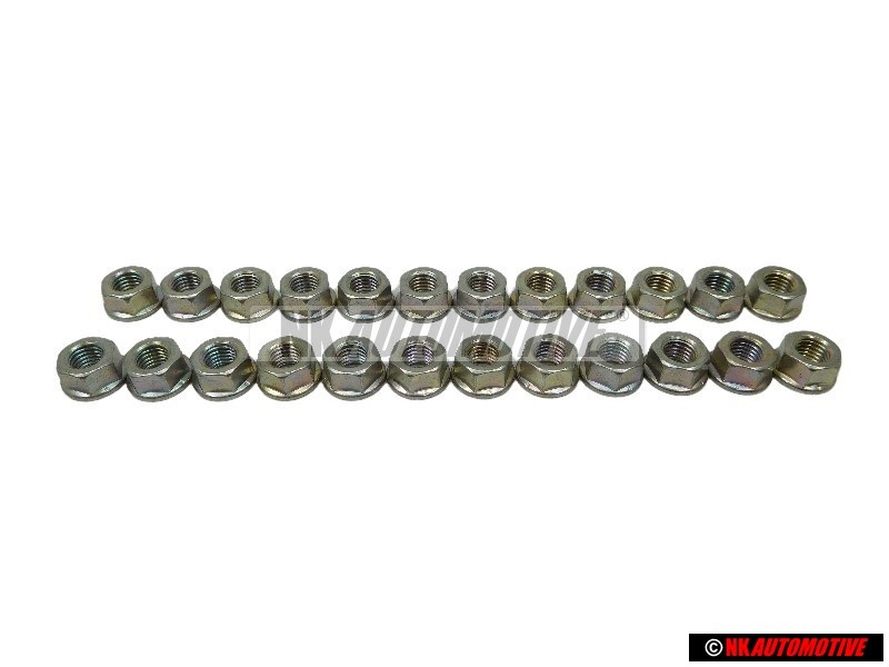 24x Original VW Hexagon Collar Nut - N 90279006