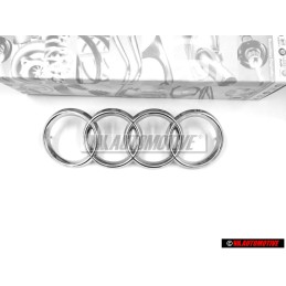 Original Audi Rings Front Grill Badge Emblem Chrome - 893853605