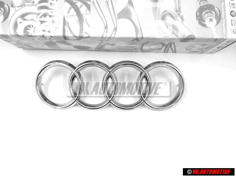 Original Audi Rings Front Grill Badge Emblem Chrome - 893853605