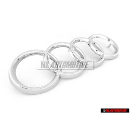 Original Audi Rings Front Grill Badge Emblem Chrome - 893853605