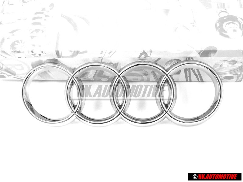 Original Audi Rings Front Grill Badge Emblem Chrome - 8L0853605 2ZZ