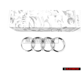 Original Audi Rings Front Grill Badge Emblem Chrome - 8N0853605