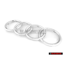 Original Audi Rings Front Grill Badge Emblem Chrome - 8N0853605
