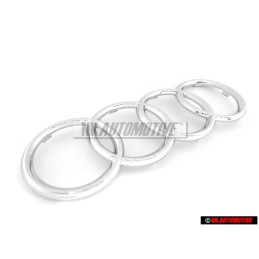 Original Audi Rings Front Grill Badge Emblem Chrome - 8N0853605