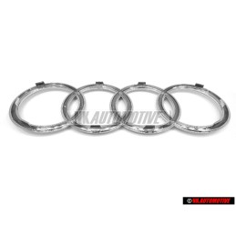 Original Audi Rings Front Grill Badge Emblem Chrome - 8N0853605