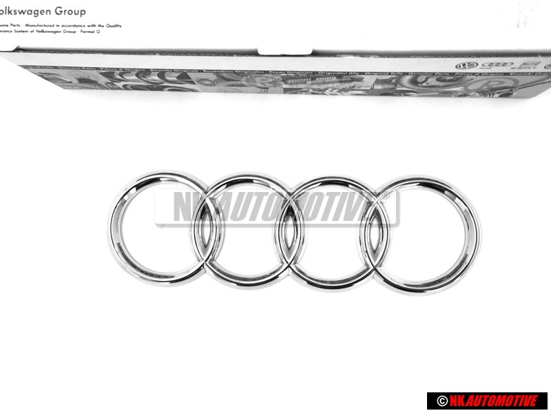Original Audi Rings Rear Boot Badge Emblem Chrome - 8Z0853742 2ZZ