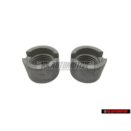 2x Original VW Upper Strut Bearing Threaded Bush Slotted Nut M14x1.5 - 811412365