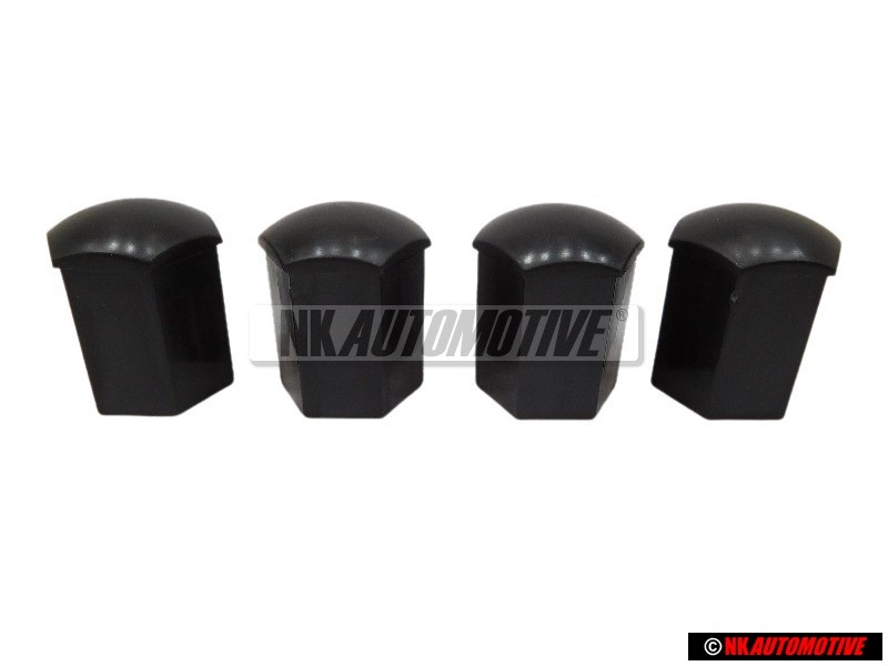 4x Original VW Anti Theft Wheel Bolt Cover Lug Nut Cap Black - 535601173C
