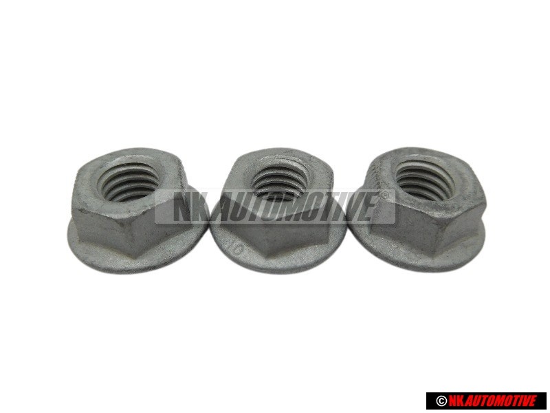 3x Original VW Hexagon Collar Nut Self Locking M8 - N 90226404