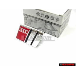 Original Audi S2 Front Grill Badge Emblem Chrome Red - 895853736B